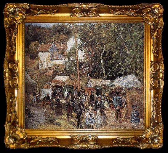 framed  Camille Pissarro Metaponto market near Watts, ta009-2